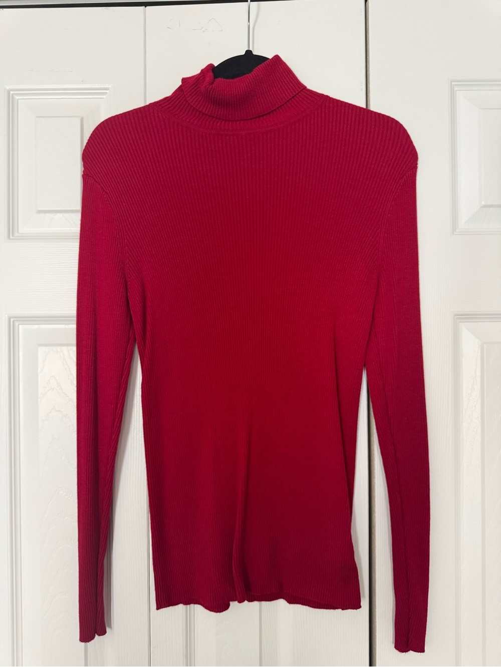 Express Women’s Red Ribbed Turtleneck Sweater
